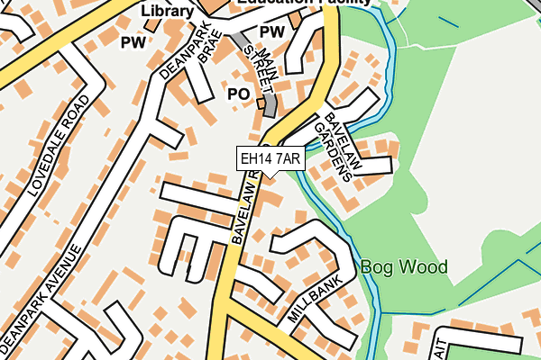 EH14 7AR map - OS OpenMap – Local (Ordnance Survey)