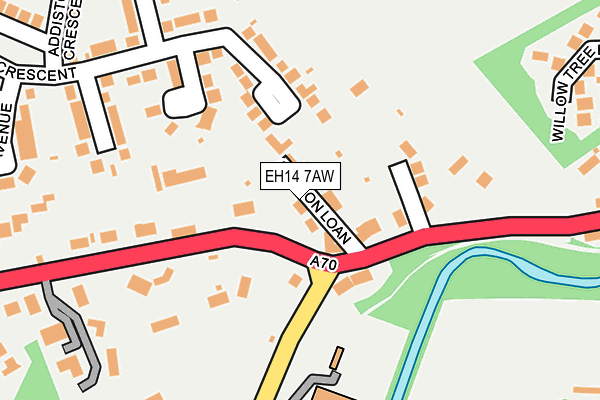 EH14 7AW map - OS OpenMap – Local (Ordnance Survey)