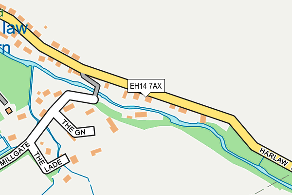 EH14 7AX map - OS OpenMap – Local (Ordnance Survey)
