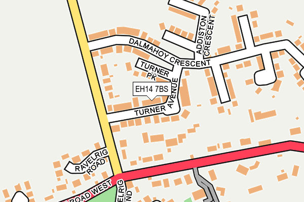 EH14 7BS map - OS OpenMap – Local (Ordnance Survey)