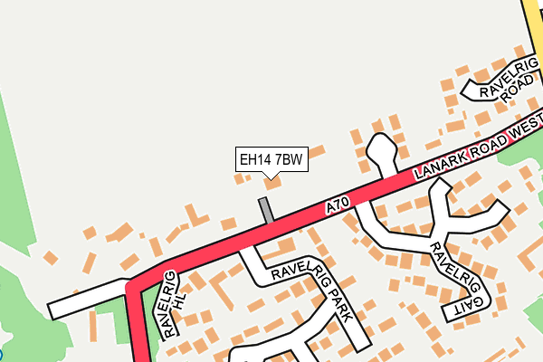 EH14 7BW map - OS OpenMap – Local (Ordnance Survey)