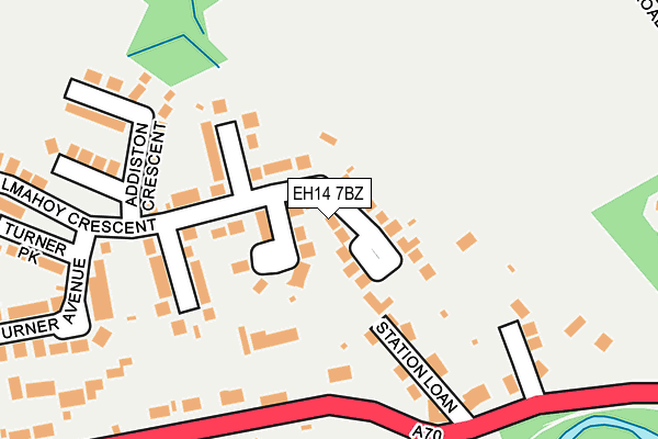 EH14 7BZ map - OS OpenMap – Local (Ordnance Survey)