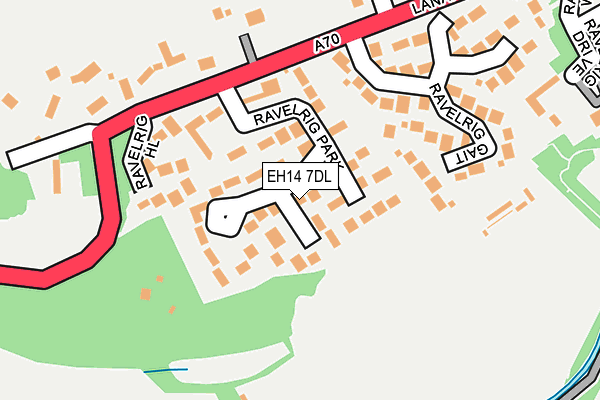 EH14 7DL map - OS OpenMap – Local (Ordnance Survey)