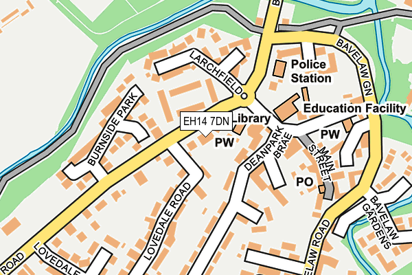 EH14 7DN map - OS OpenMap – Local (Ordnance Survey)