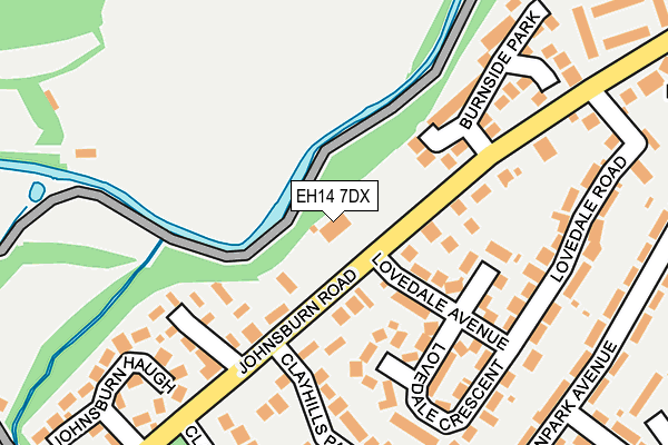EH14 7DX map - OS OpenMap – Local (Ordnance Survey)