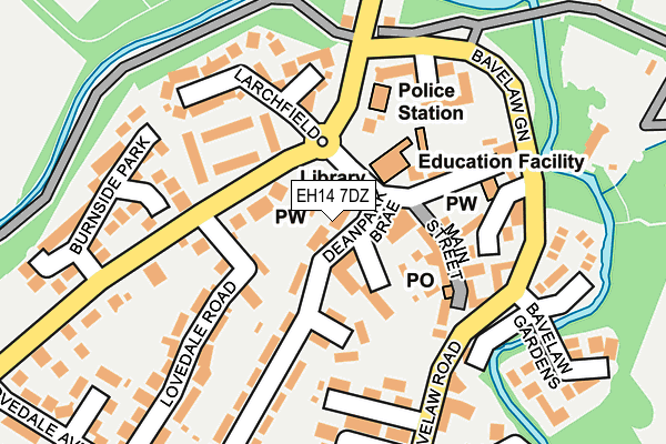 EH14 7DZ map - OS OpenMap – Local (Ordnance Survey)