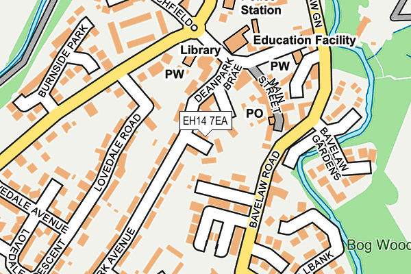 EH14 7EA map - OS OpenMap – Local (Ordnance Survey)