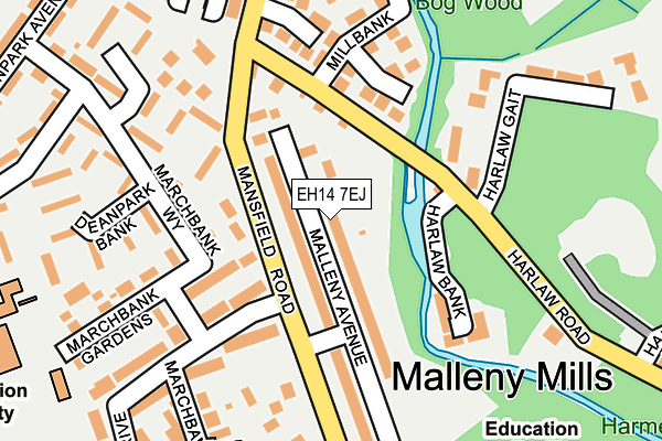 EH14 7EJ map - OS OpenMap – Local (Ordnance Survey)