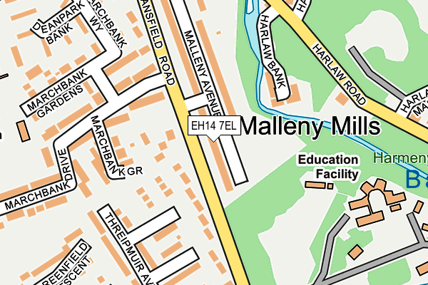 EH14 7EL map - OS OpenMap – Local (Ordnance Survey)