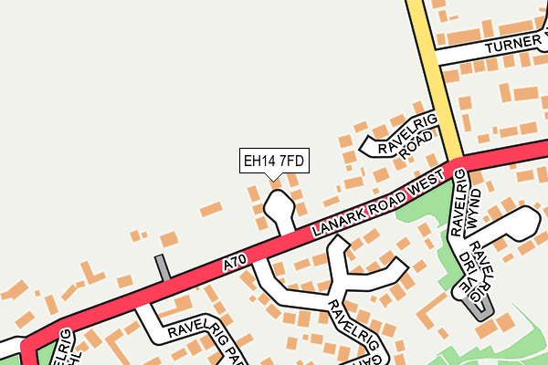 EH14 7FD map - OS OpenMap – Local (Ordnance Survey)