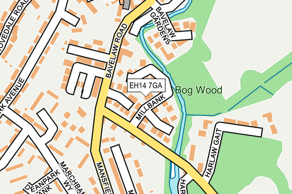 EH14 7GA map - OS OpenMap – Local (Ordnance Survey)