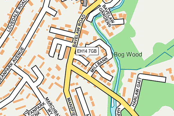 EH14 7GB map - OS OpenMap – Local (Ordnance Survey)