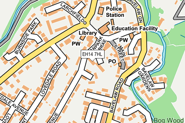 EH14 7HL map - OS OpenMap – Local (Ordnance Survey)