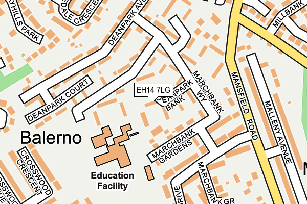 EH14 7LG map - OS OpenMap – Local (Ordnance Survey)