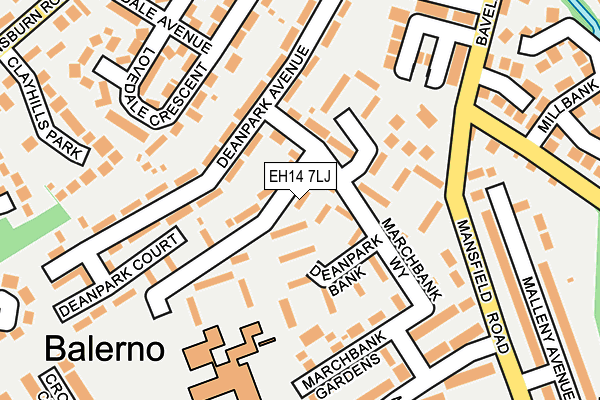 EH14 7LJ map - OS OpenMap – Local (Ordnance Survey)