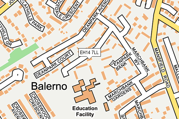 EH14 7LL map - OS OpenMap – Local (Ordnance Survey)