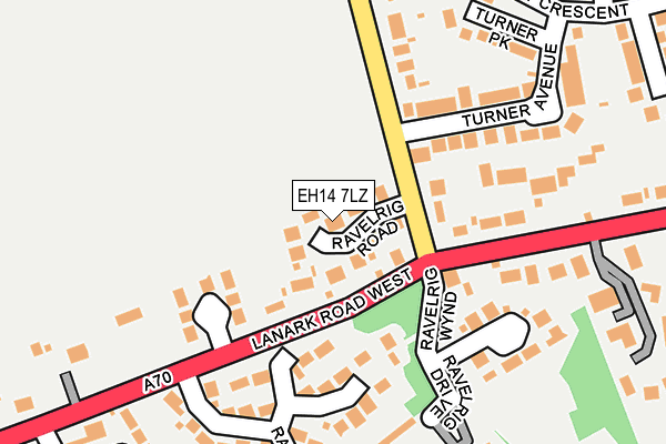EH14 7LZ map - OS OpenMap – Local (Ordnance Survey)