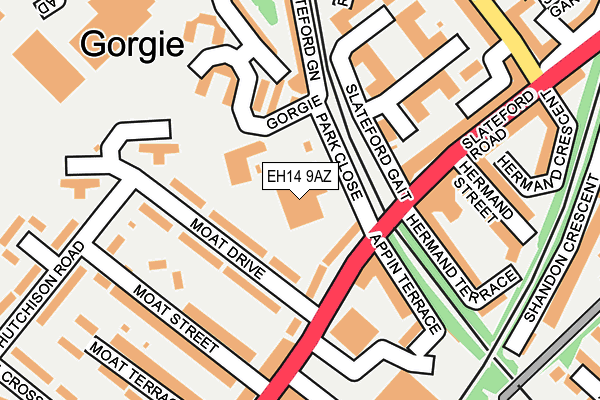 EH14 9AZ map - OS OpenMap – Local (Ordnance Survey)