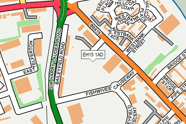 EH15 1AD map - OS OpenMap – Local (Ordnance Survey)