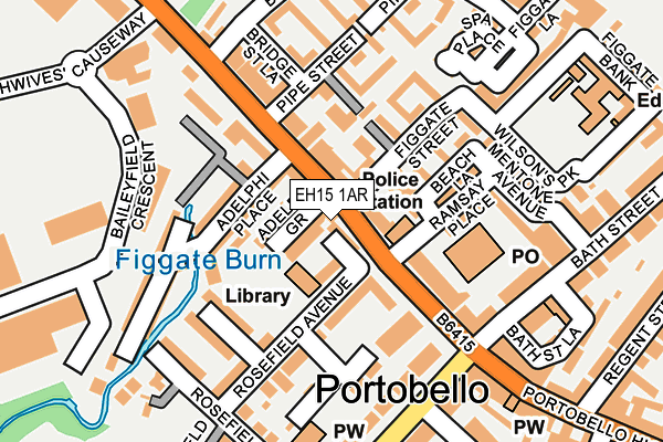 EH15 1AR map - OS OpenMap – Local (Ordnance Survey)