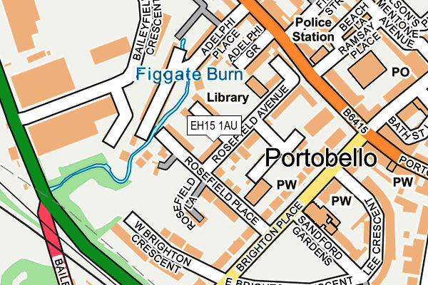 EH15 1AU map - OS OpenMap – Local (Ordnance Survey)