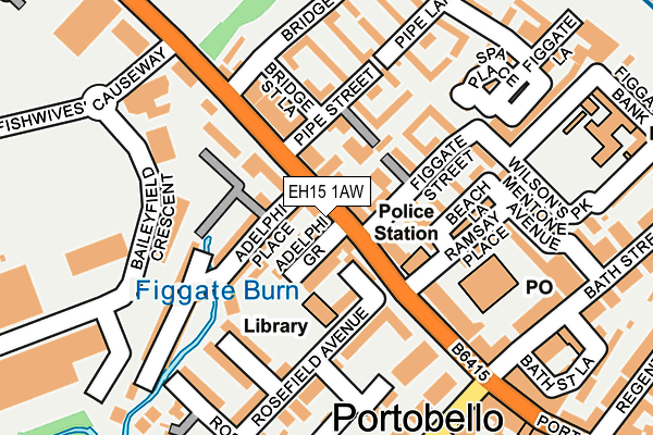 EH15 1AW map - OS OpenMap – Local (Ordnance Survey)