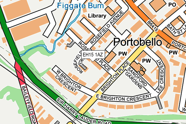 EH15 1AZ map - OS OpenMap – Local (Ordnance Survey)