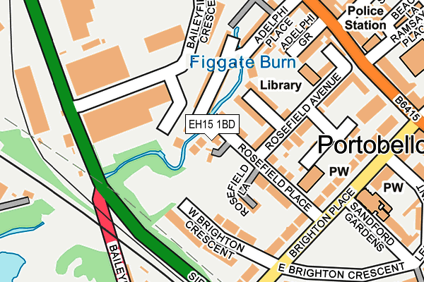 EH15 1BD map - OS OpenMap – Local (Ordnance Survey)