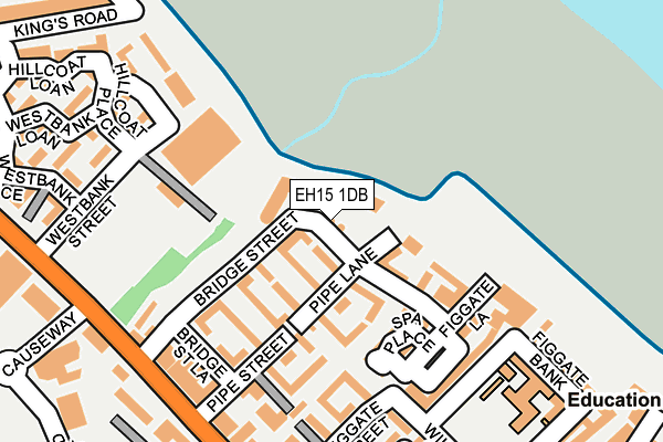 EH15 1DB map - OS OpenMap – Local (Ordnance Survey)