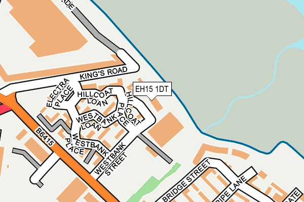 EH15 1DT map - OS OpenMap – Local (Ordnance Survey)