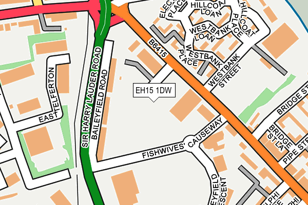 EH15 1DW map - OS OpenMap – Local (Ordnance Survey)