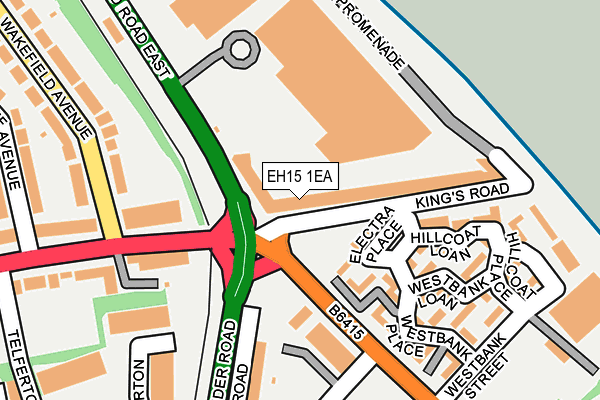 EH15 1EA map - OS OpenMap – Local (Ordnance Survey)