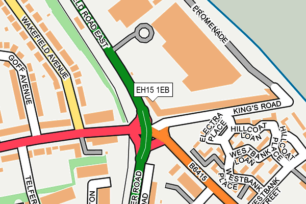 EH15 1EB map - OS OpenMap – Local (Ordnance Survey)