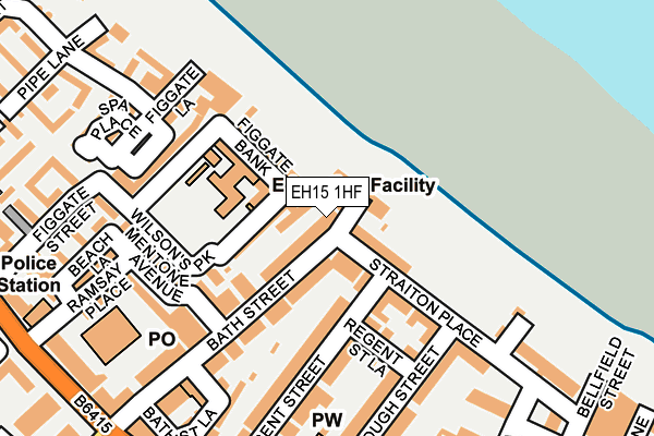 EH15 1HF map - OS OpenMap – Local (Ordnance Survey)