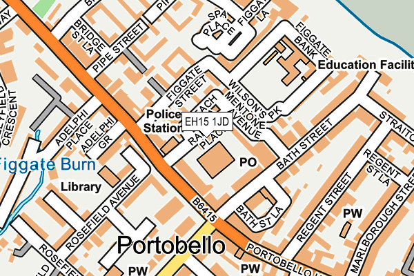 EH15 1JD map - OS OpenMap – Local (Ordnance Survey)