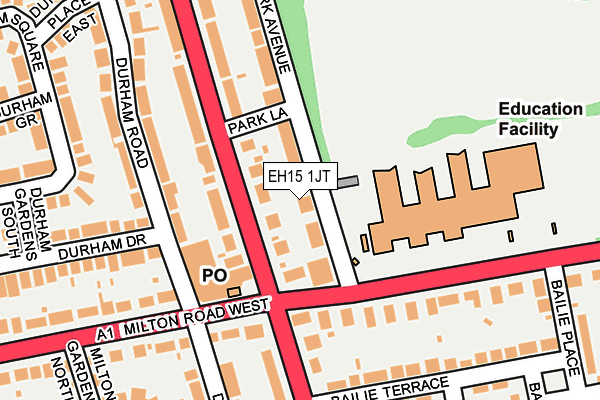 EH15 1JT map - OS OpenMap – Local (Ordnance Survey)