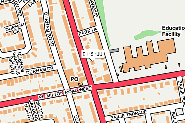 EH15 1JU map - OS OpenMap – Local (Ordnance Survey)