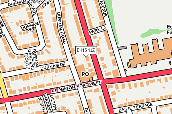 EH15 1JZ map - OS OpenMap – Local (Ordnance Survey)