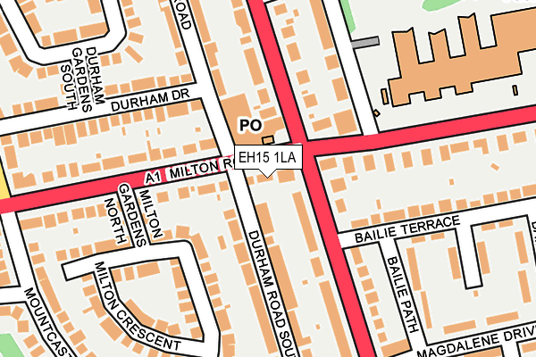 EH15 1LA map - OS OpenMap – Local (Ordnance Survey)