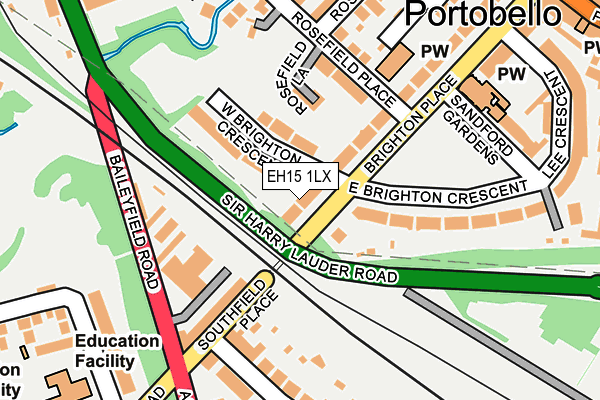 EH15 1LX map - OS OpenMap – Local (Ordnance Survey)