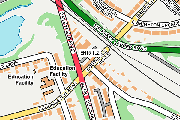 EH15 1LZ map - OS OpenMap – Local (Ordnance Survey)