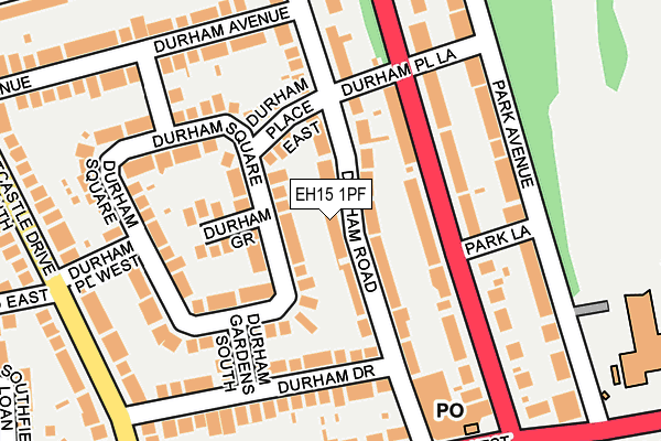 EH15 1PF map - OS OpenMap – Local (Ordnance Survey)