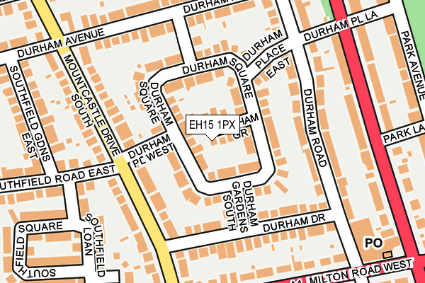 EH15 1PX map - OS OpenMap – Local (Ordnance Survey)
