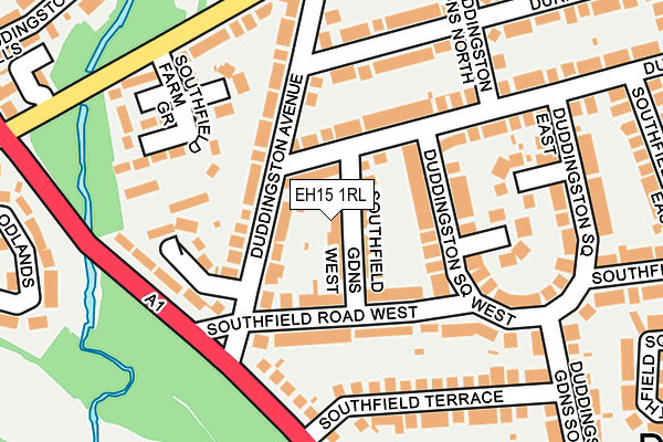 EH15 1RL map - OS OpenMap – Local (Ordnance Survey)