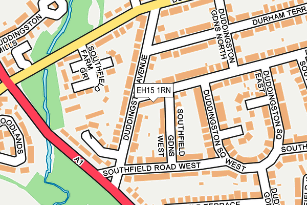 EH15 1RN map - OS OpenMap – Local (Ordnance Survey)