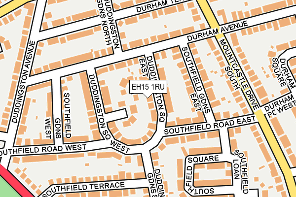 EH15 1RU map - OS OpenMap – Local (Ordnance Survey)