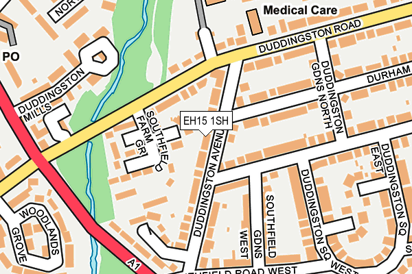 EH15 1SH map - OS OpenMap – Local (Ordnance Survey)