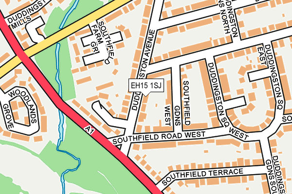 EH15 1SJ map - OS OpenMap – Local (Ordnance Survey)