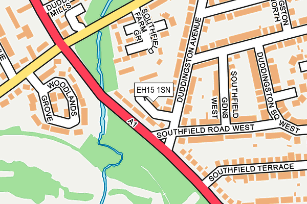 EH15 1SN map - OS OpenMap – Local (Ordnance Survey)