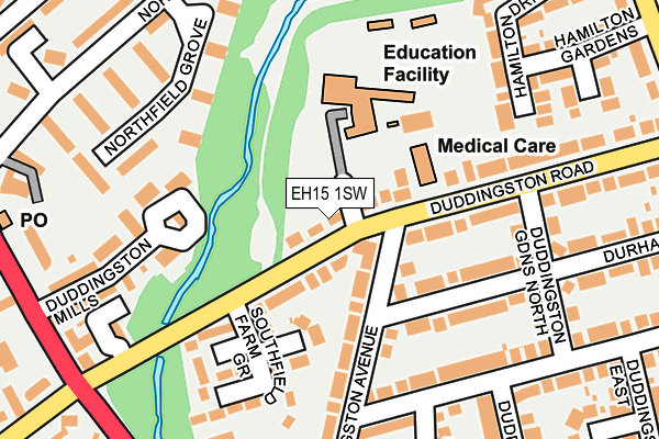 EH15 1SW map - OS OpenMap – Local (Ordnance Survey)